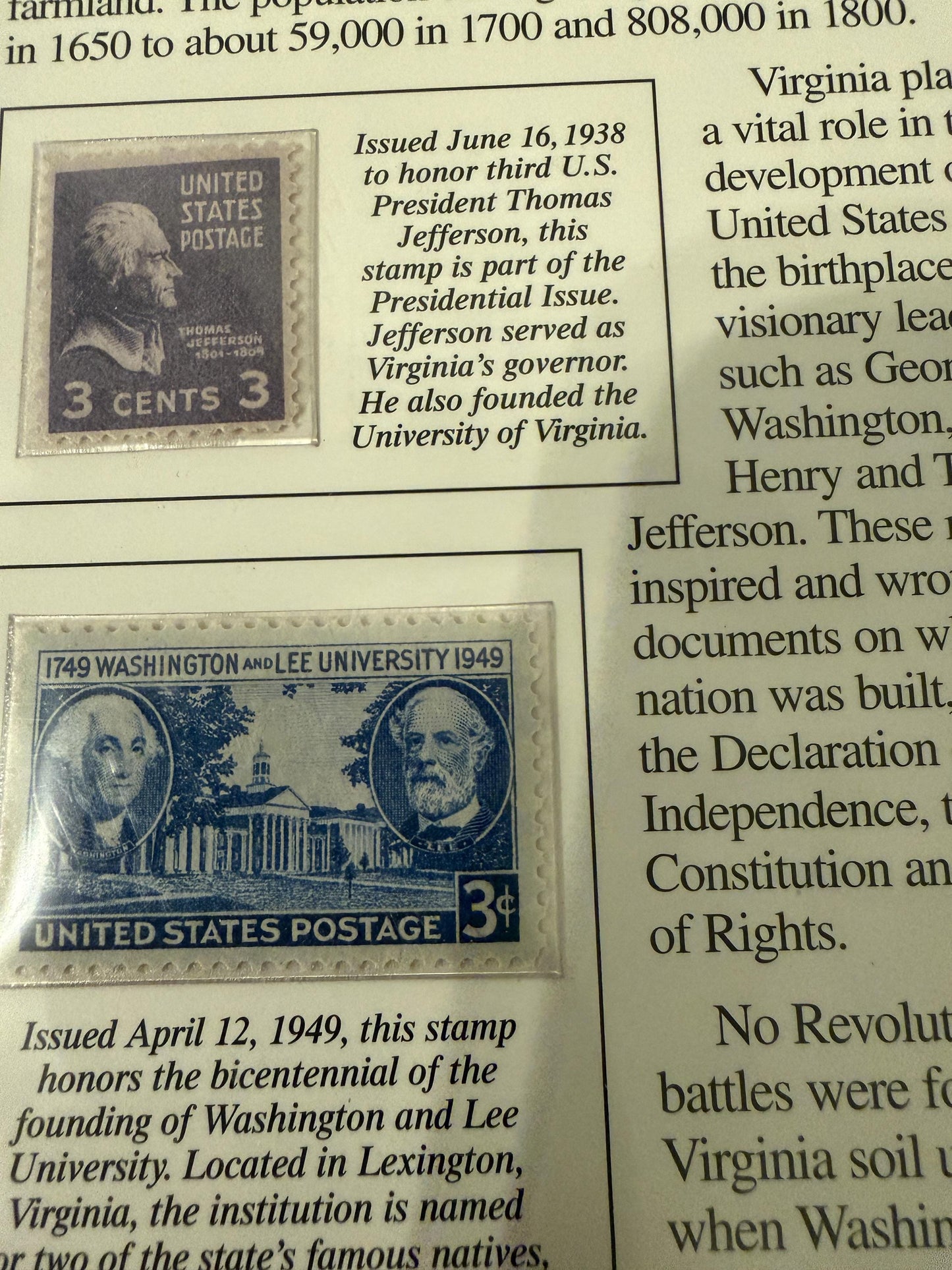 Maryland Michigan Virginia Statehood Quarter Set 3 Pack Coins Stamp Prints