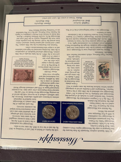 Iowa & Mississippi Statehood Quarter Set 2 Pack Coins Stamps 1846 1817