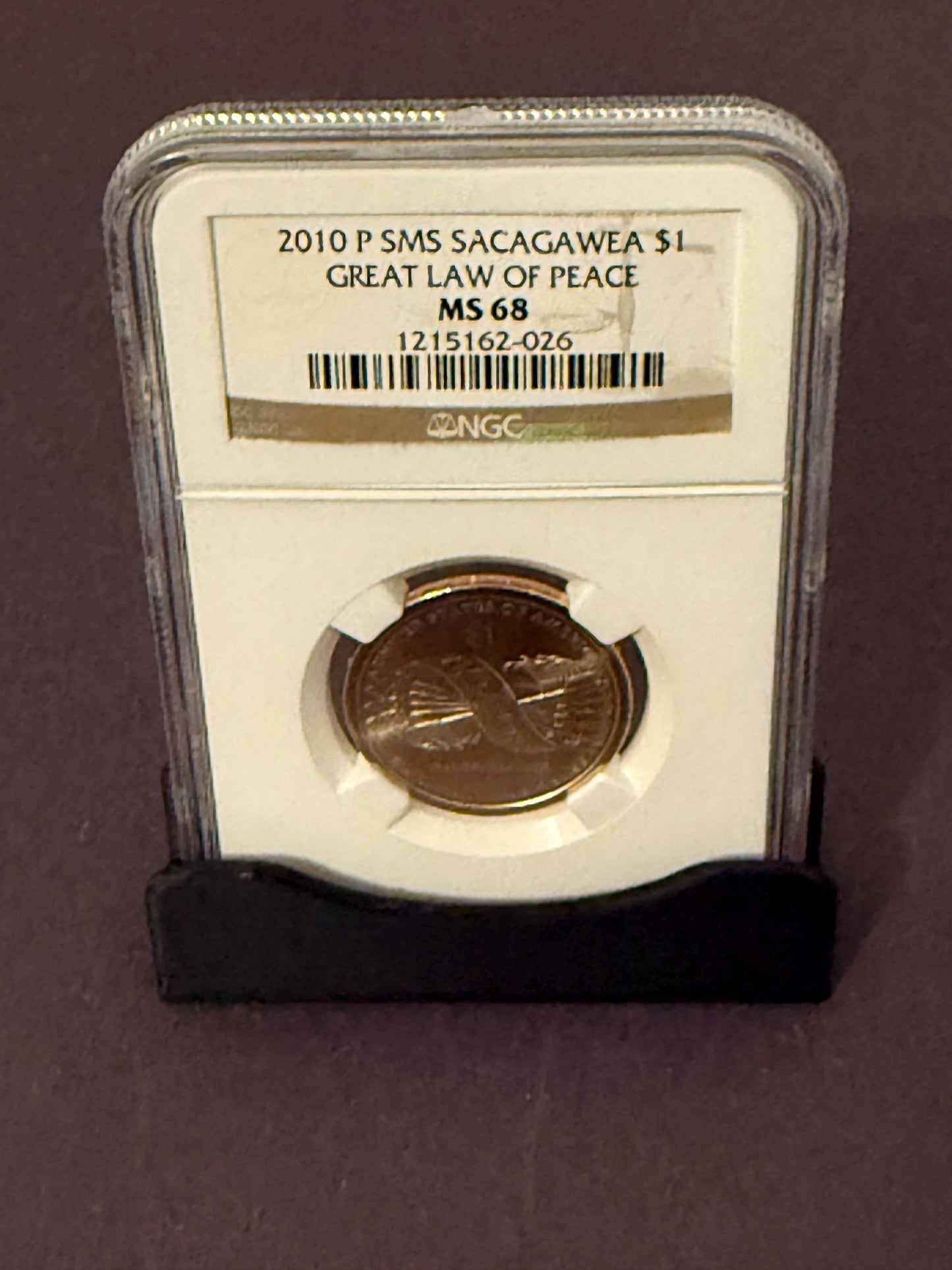 2010-D Sacagawea Dollar Law of Peace NGC Graded Native American Coin