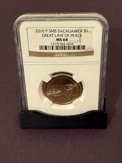 2010-D Sacagawea Dollar Law of Peace NGC Graded Native American Coin