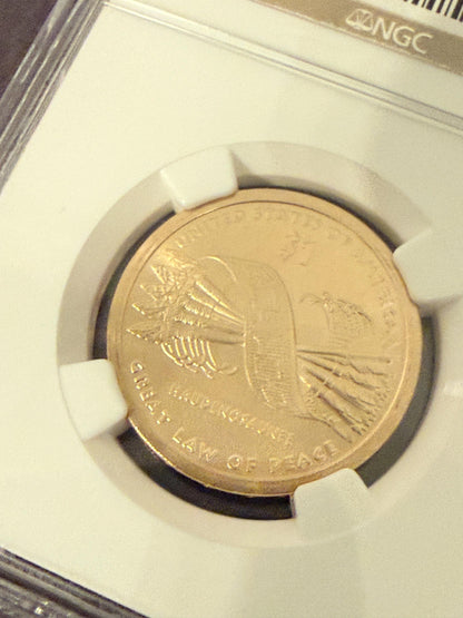 2010-D Sacagawea Dollar Law of Peace NGC Graded Native American Coin