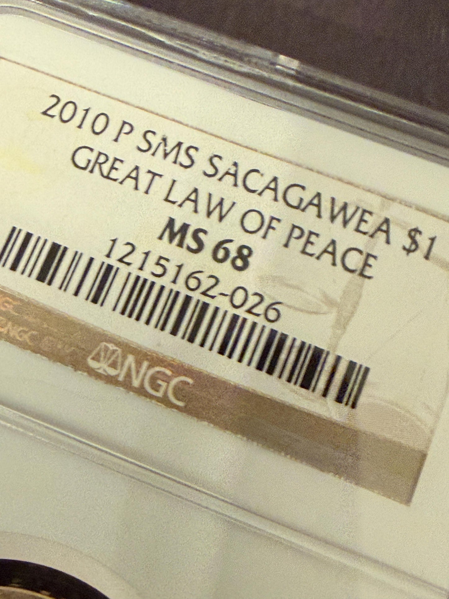2010-D Sacagawea Dollar Law of Peace NGC Graded Native American Coin