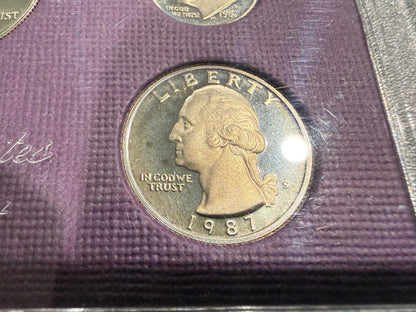 1987 US Mint Proof Set 5 Coin Original OGP Deep Cameo Collectible