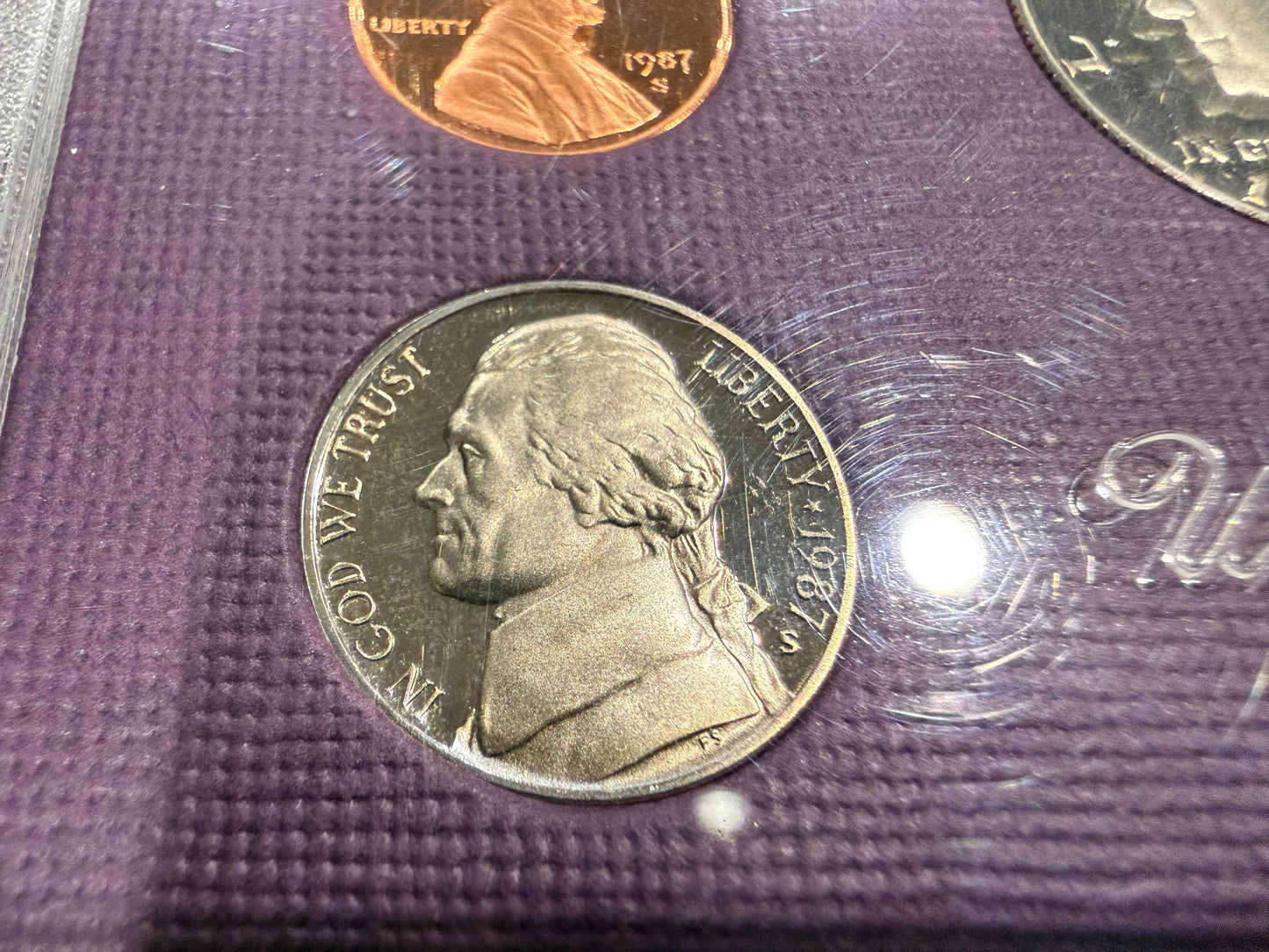 1987 US Mint Proof Set 5 Coin Original OGP Deep Cameo Collectible
