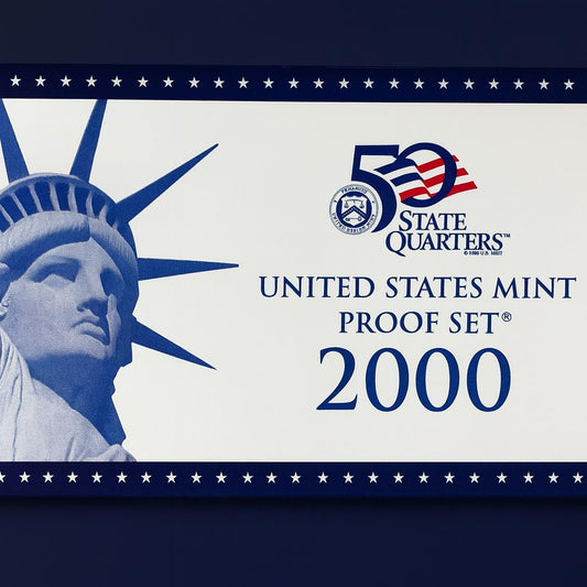 2000 US Mint Proof Set 10 Coin Original Box Brilliant Uncirculated Collection
