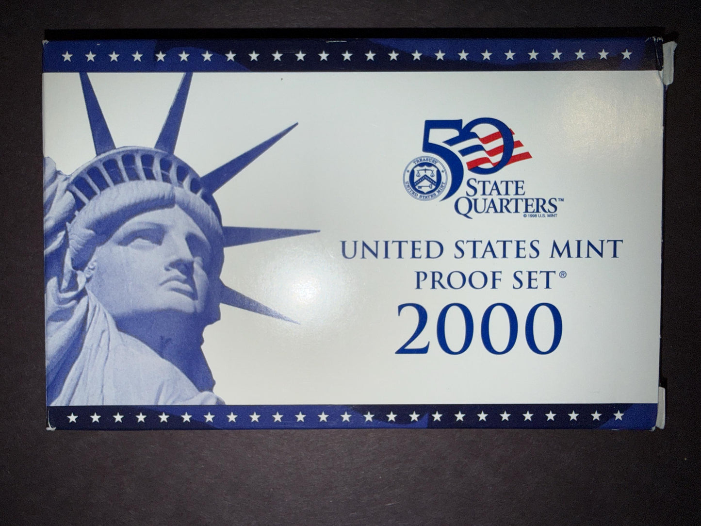 2000 US Mint Proof Set 10 Coin Original Box Brilliant Uncirculated Collection