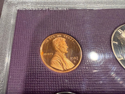 1987 US Mint Proof Set 5 Coin Original OGP Deep Cameo Collectible