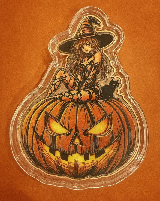 Witch Pumpkin 3.53oz .999 Fine Copper Round Halloween Collectible Gift
