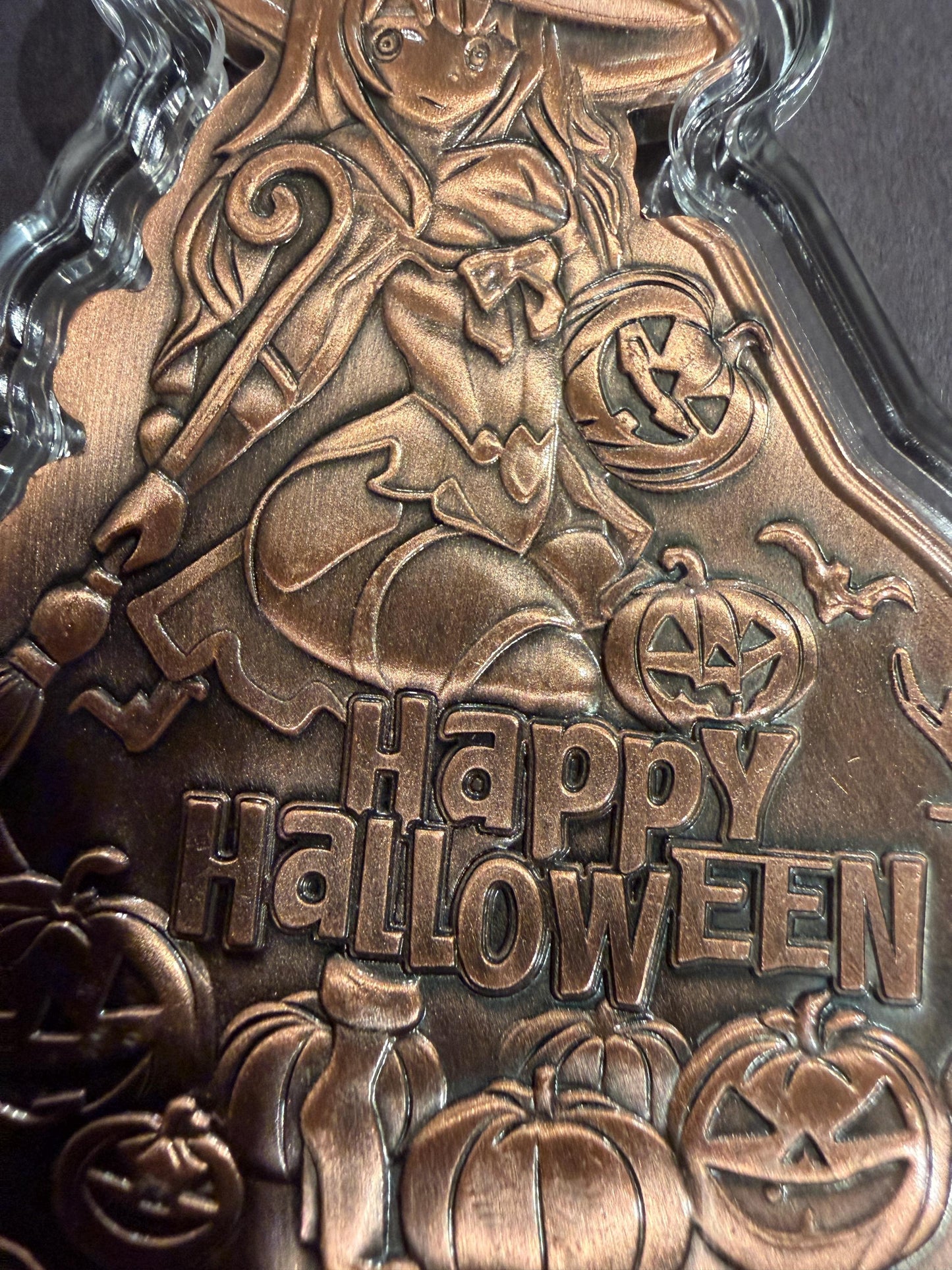 Witch Pumpkin 3.53oz .999 Fine Copper Round Halloween Collectible Gift