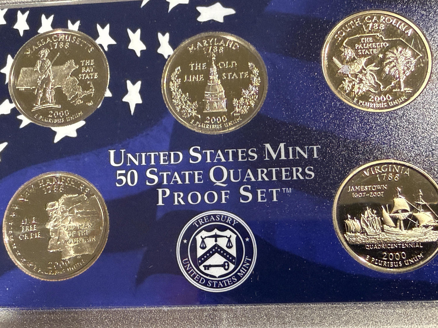 2000 US Mint Proof Set 10 Coin Original Box Brilliant Uncirculated Collection