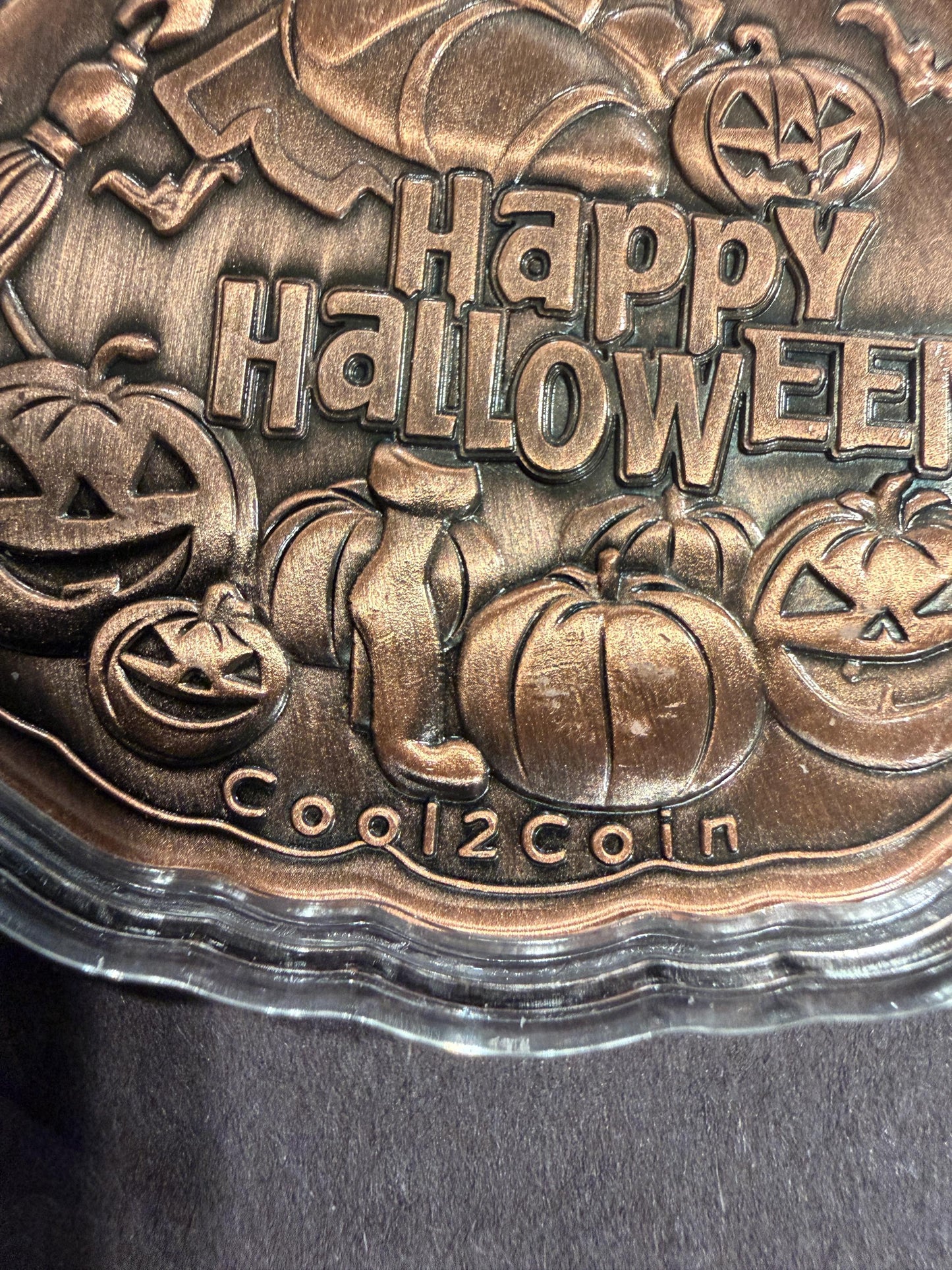 Witch Pumpkin 3.53oz .999 Fine Copper Round Halloween Collectible Gift