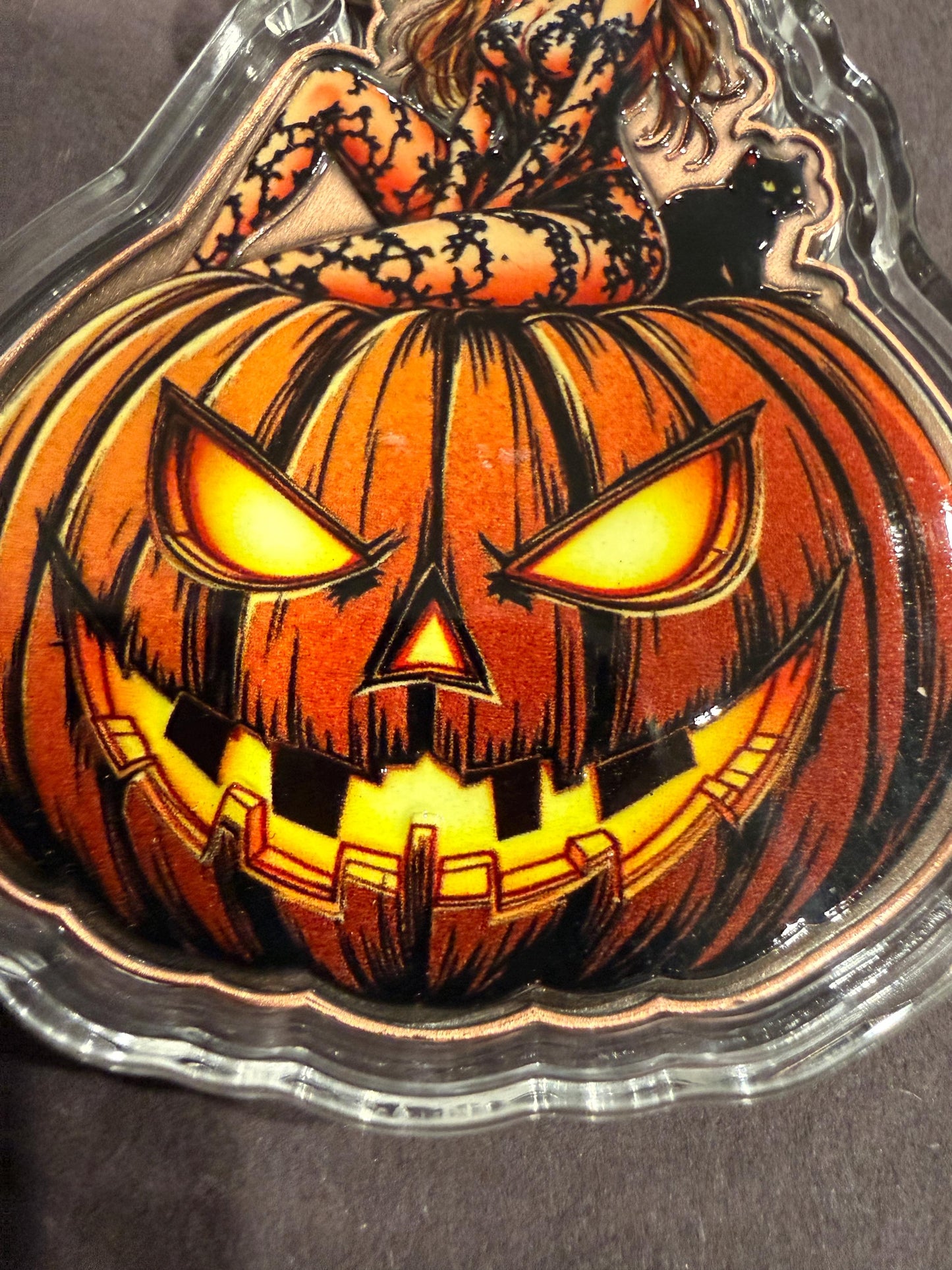 Witch Pumpkin 3.53oz .999 Fine Copper Round Halloween Collectible Gift