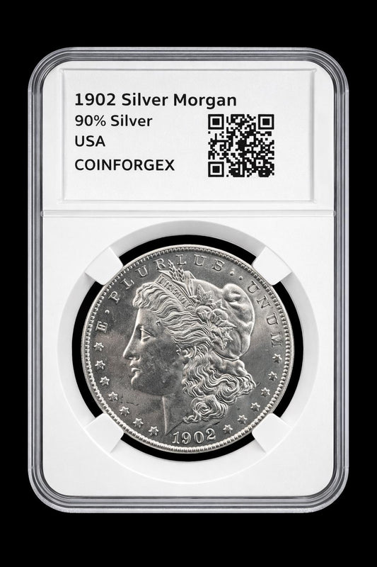 1902 Morgan Silver Dollar 90% Silver $1 Vintage US Coin Collector Piece