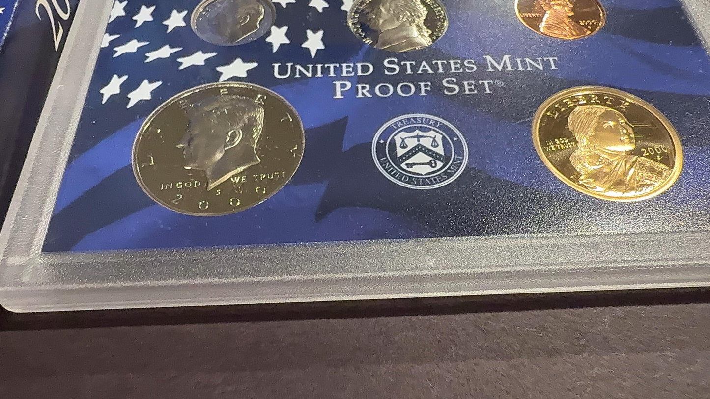 2000 US Mint Proof Set 10 Coin Original Box Brilliant Uncirculated Collection