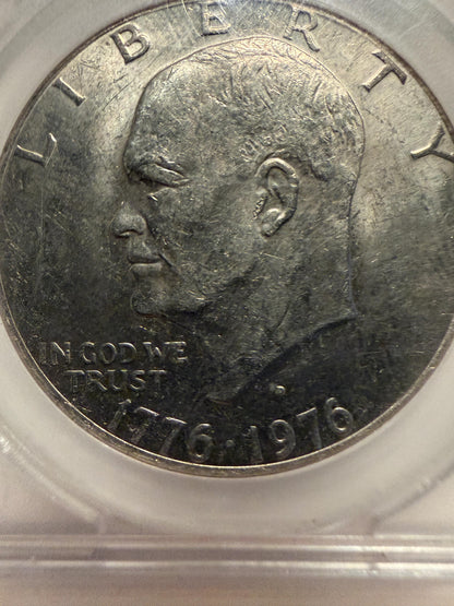 1976-D Eisenhower Dollar Bicentennial Type 2 Reverse Encapsulated Coin