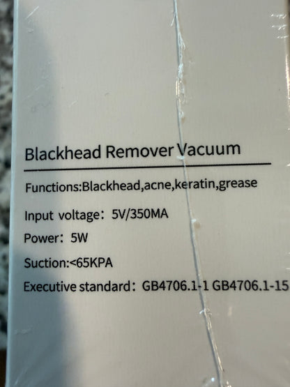 Blackhead Remover Vacuum Pore Cleaner USB Rechargeable Facial Pore Suction