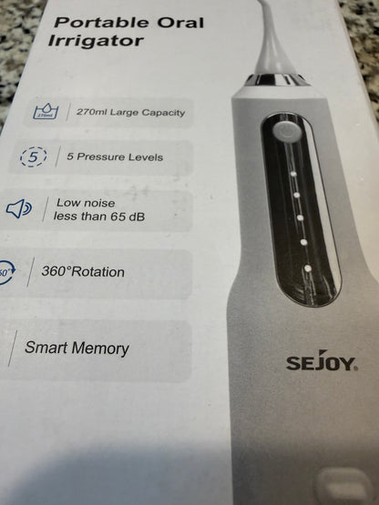 SEJOY Portable Oral Irrigator C10S Water Flosser 270ml IPX7 Waterproof