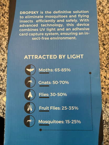 Dropsky Fly Trap UV Light Bug Zapper Sticky Trap Kit Large & Small Devices