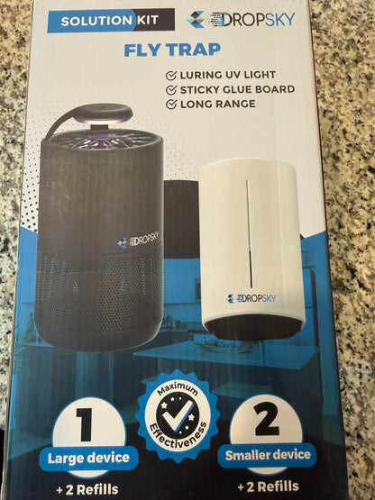 Dropsky Fly Trap UV Light Bug Zapper Sticky Trap Kit Large & Small Devices