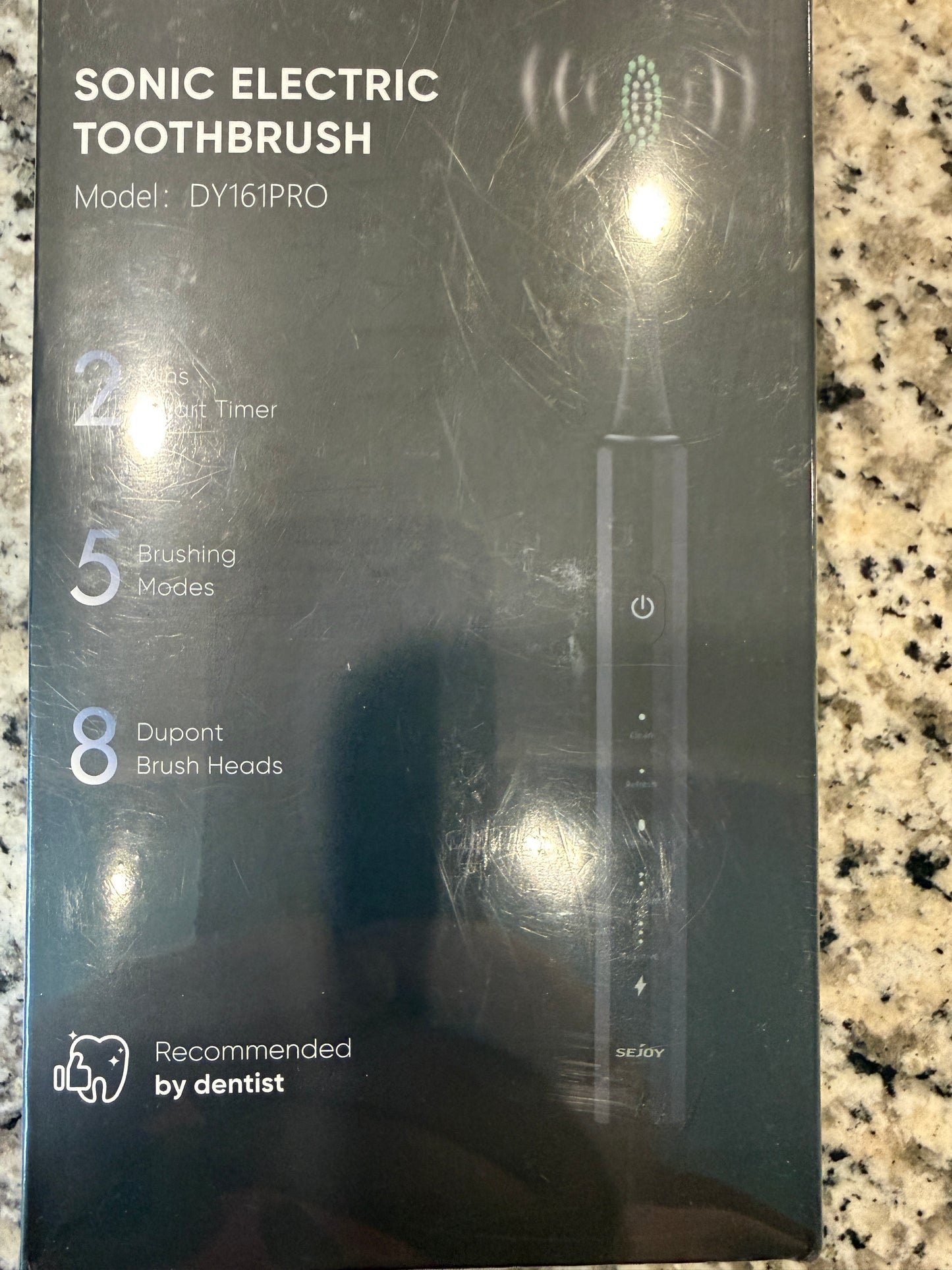 Sonic Electric Toothbrush DY161PRO Rechargeable Waterproof 5 Modes 8 Brush Heads