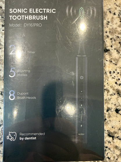 Sonic Electric Toothbrush DY161PRO Rechargeable Waterproof 5 Modes 8 Brush Heads