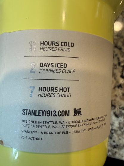 Stanley Go Calia Quencher H2.0 Tumbler 40oz Lime Green Insulated Stainless Steel