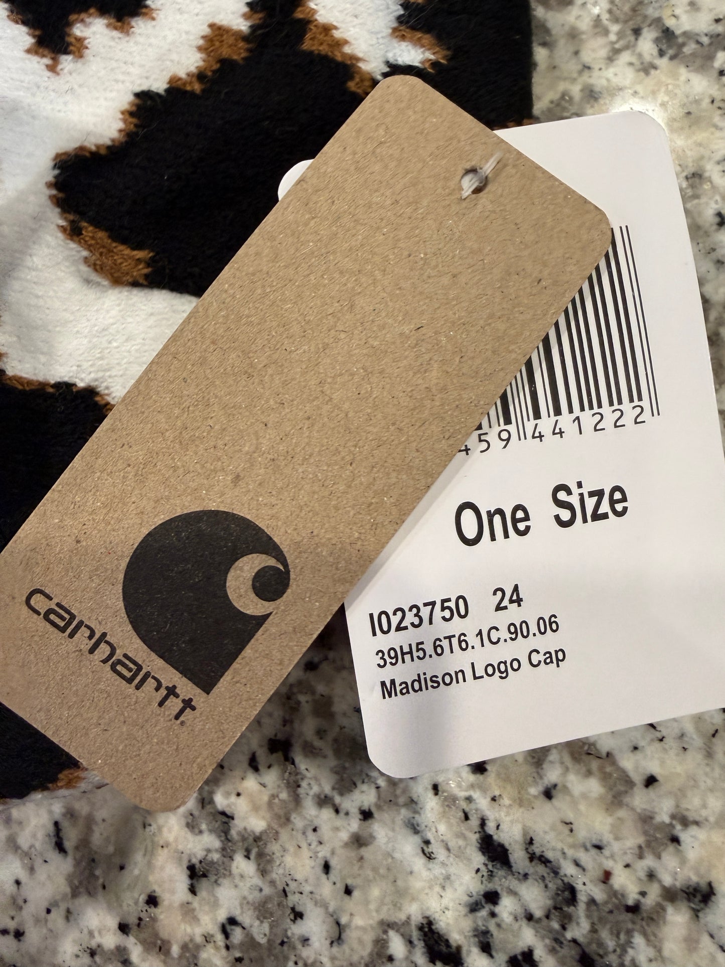 Carhartt Cow Print Beanie Madison Logo Cap One Size Knit Winter Hat