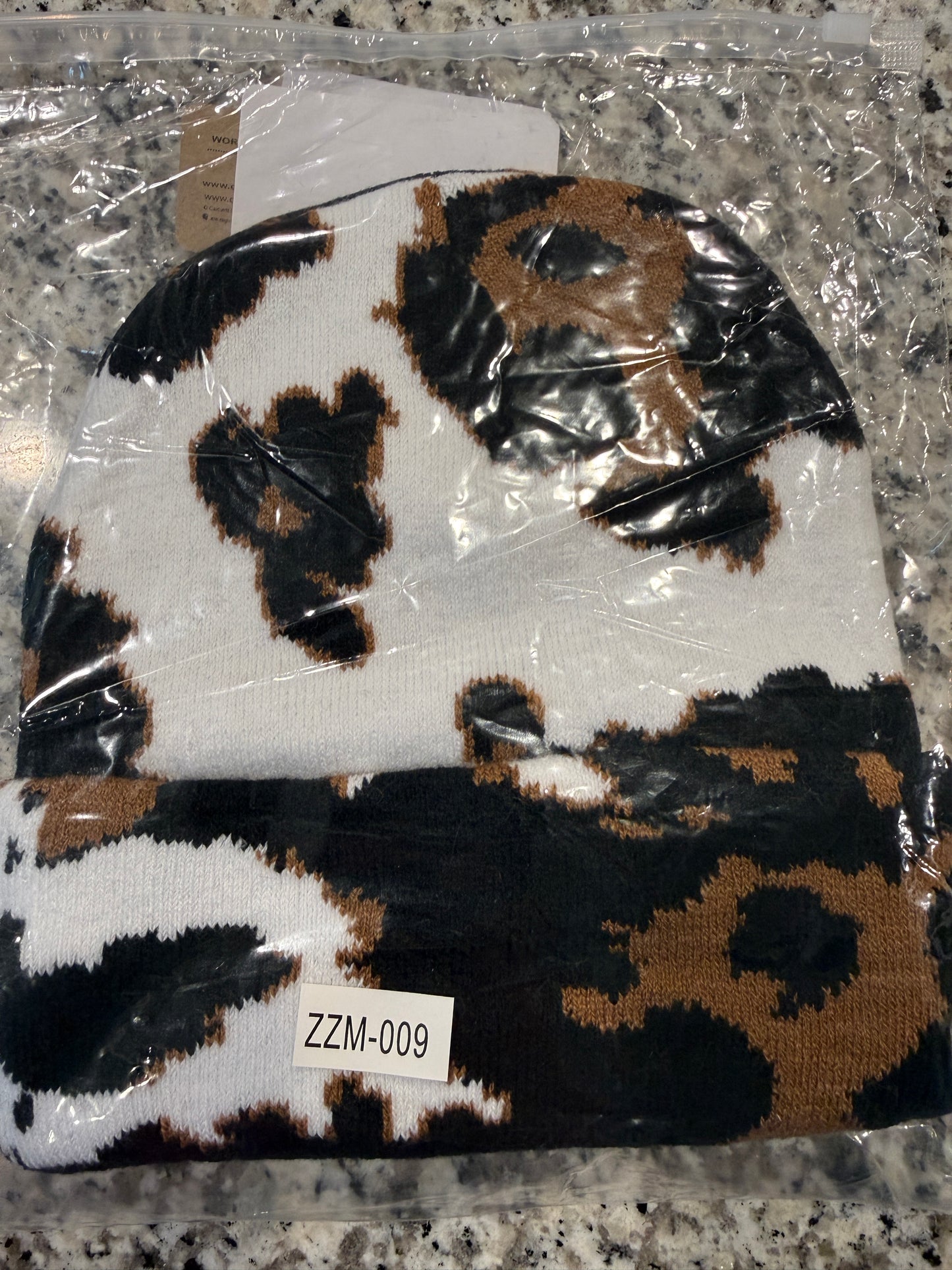 Carhartt Cow Print Beanie Madison Logo Cap One Size Knit Winter Hat