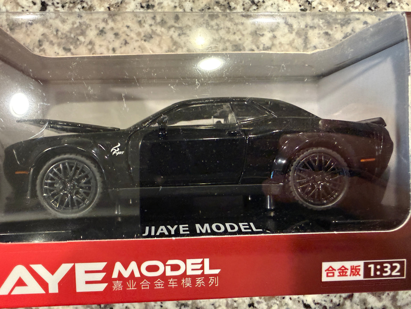 1:32 Scale SRT Style Black Diecast Car Model Pull Back Light Sound Opening Doors