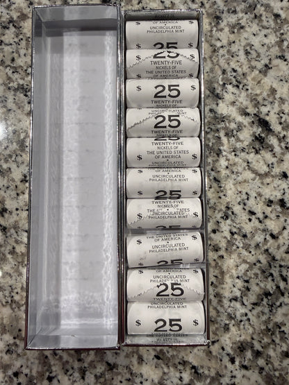 2004 P Jefferson Nickel Roll Lewis and Clark 250 Coins Uncirculated