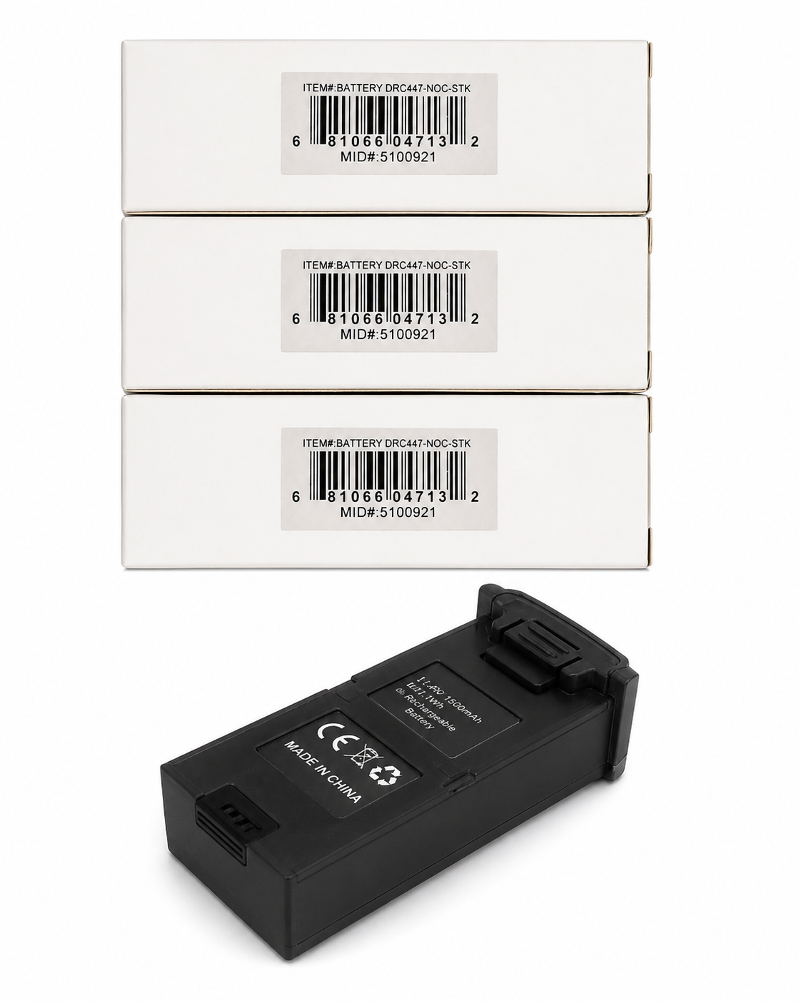3 Pack DRC447 NCC STK Drone Battery 7.4V 1500mAh Li-Po For Vivitar Skyhawk