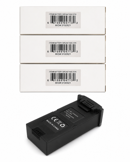 3 Pack DRC447 NCC STK Drone Battery 7.4V 1500mAh Li-Po For Vivitar Skyhawk