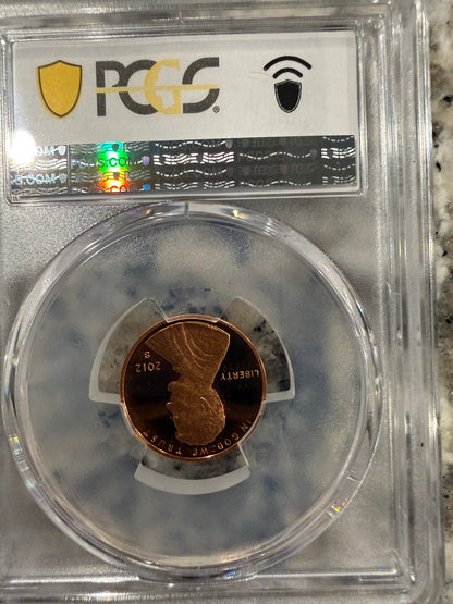 2012 S Shield Cent PCGS PR68RD DCAM Proof Lincoln Penny Red Deep Cameo Slab