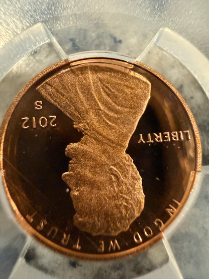 2012 S Shield Cent PCGS PR68RD DCAM Proof Lincoln Penny Red Deep Cameo Slab