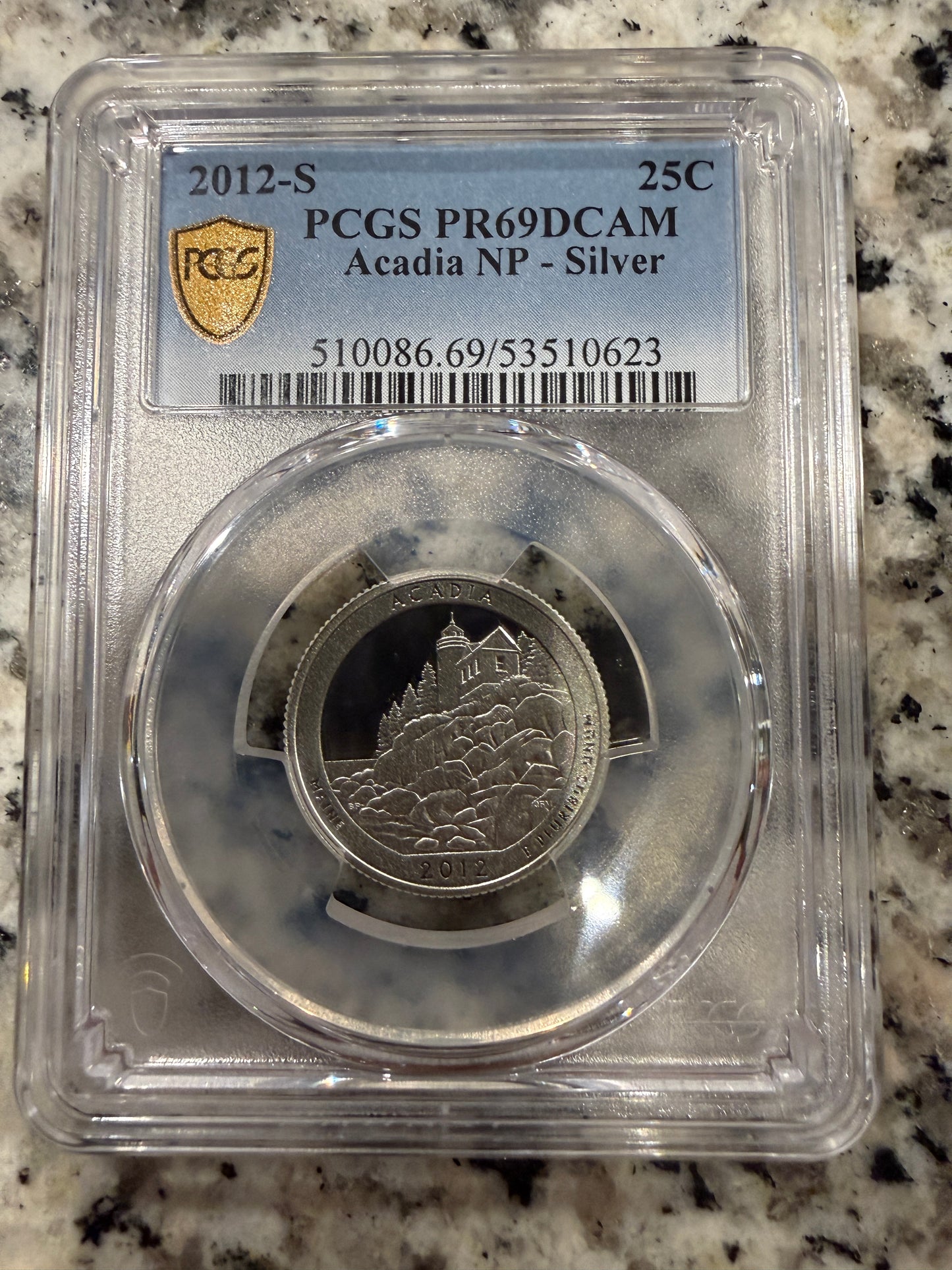 2012 S Acadia National Park Silver Quarter PCGS PR69DCAM Proof 25C Deep Cameo