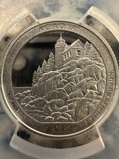 2012 S Acadia National Park Silver Quarter PCGS PR69DCAM Proof 25C Deep Cameo