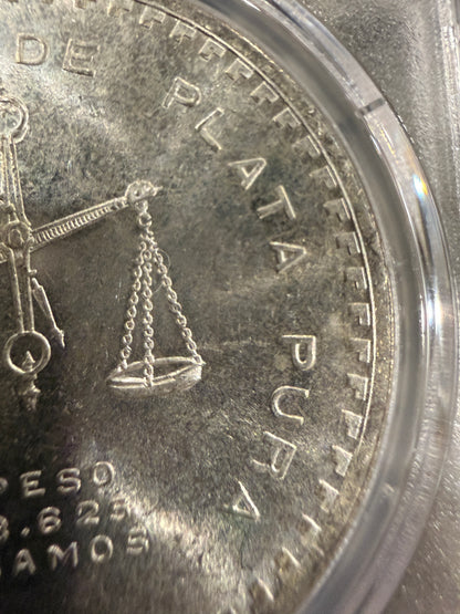 1979 Mo Mexico Onza Casa De Moneda PCGS Type 3 Silver Coin