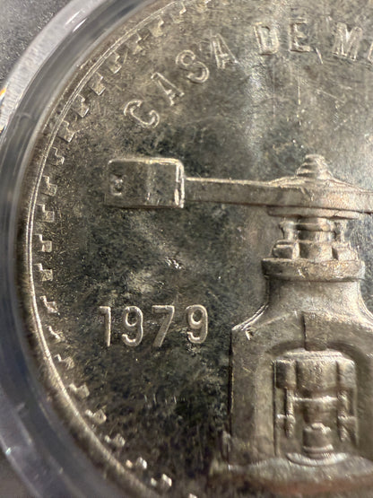 1979 Mo Mexico Onza Casa De Moneda PCGS Type 3 Silver Coin