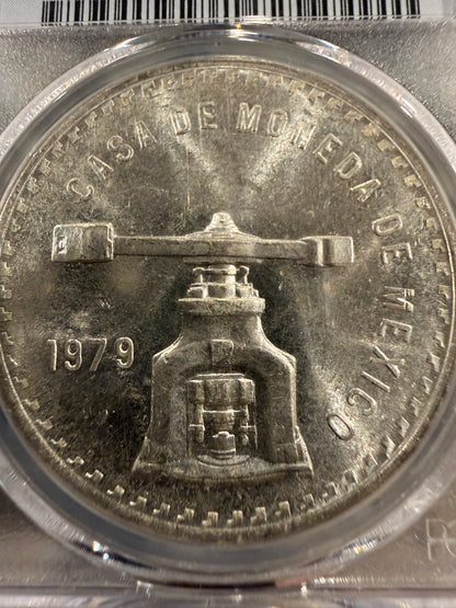 1979 Mo Mexico Onza Casa De Moneda PCGS Type 3 Silver Coin