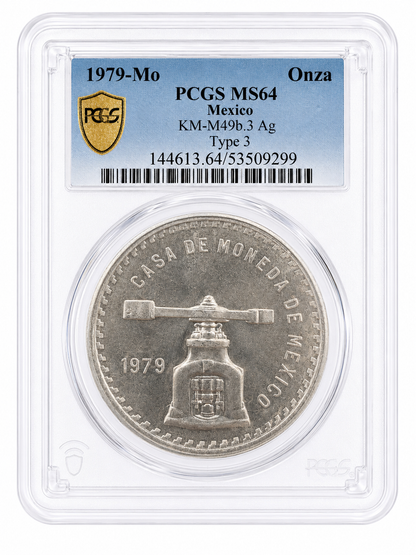 1979 Mo Mexico Onza Casa De Moneda PCGS Type 3 Silver Coin
