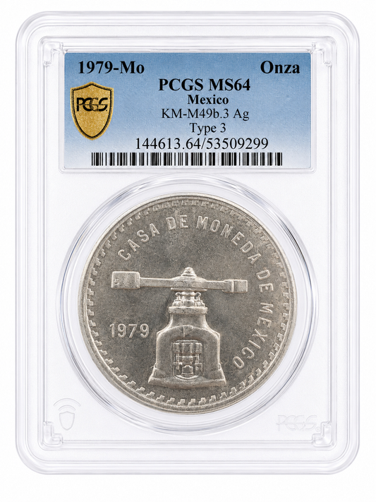 1979 Mo Mexico Onza Casa De Moneda PCGS Type 3 Silver Coin