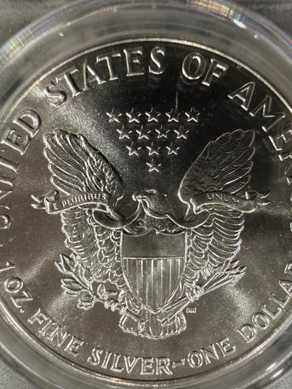 1989 PCGS American Silver Eagle $1 Bullion Coin 1 Oz .999 Fine Silver