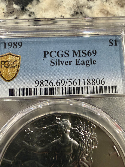 1989 PCGS American Silver Eagle $1 Bullion Coin 1 Oz .999 Fine Silver