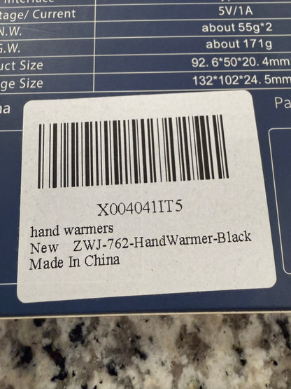 Rechargeable Hand Warmers 2 Pack Portable Electric Pocket Heater USB-C AOY-762