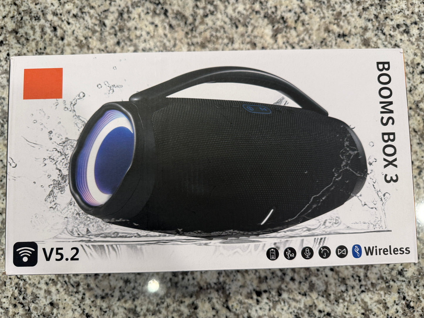 Booms Box 3 Wireless Bluetooth Party Bass Speaker V5.2 Portable Rechargeable