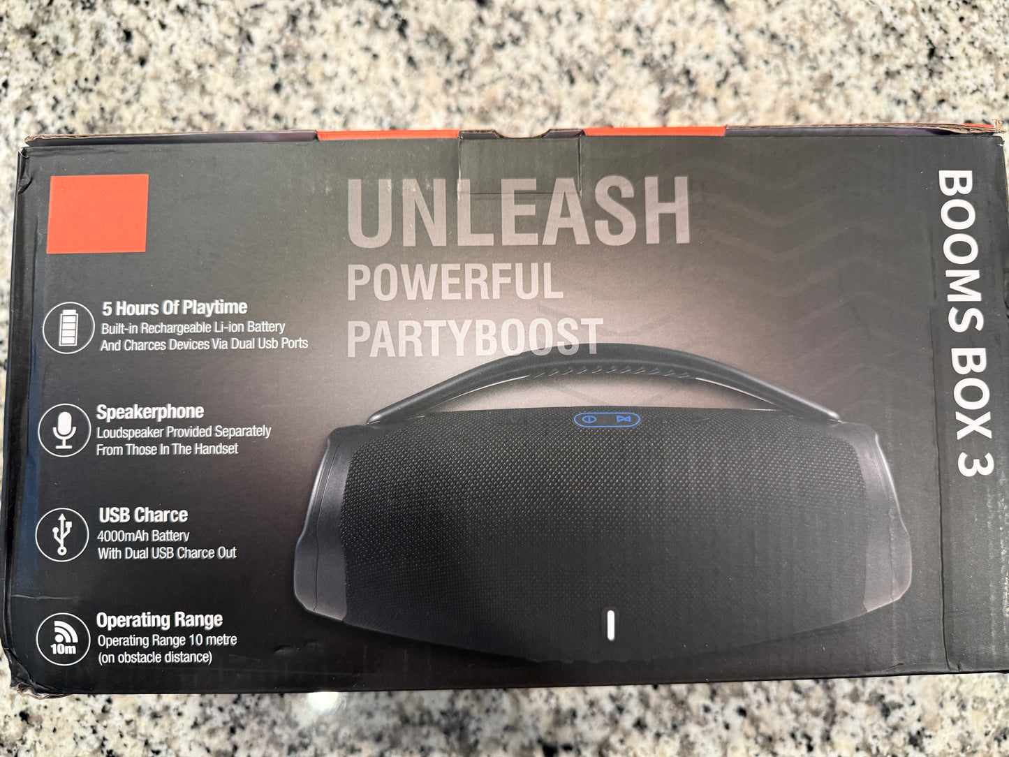 Booms Box 3 Wireless Bluetooth Party Bass Speaker V5.2 Portable Rechargeable