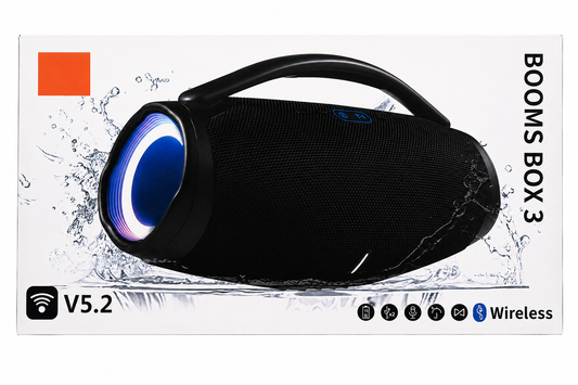 Booms Box 3 Wireless Bluetooth Party Bass Speaker V5.2 Portable Rechargeable