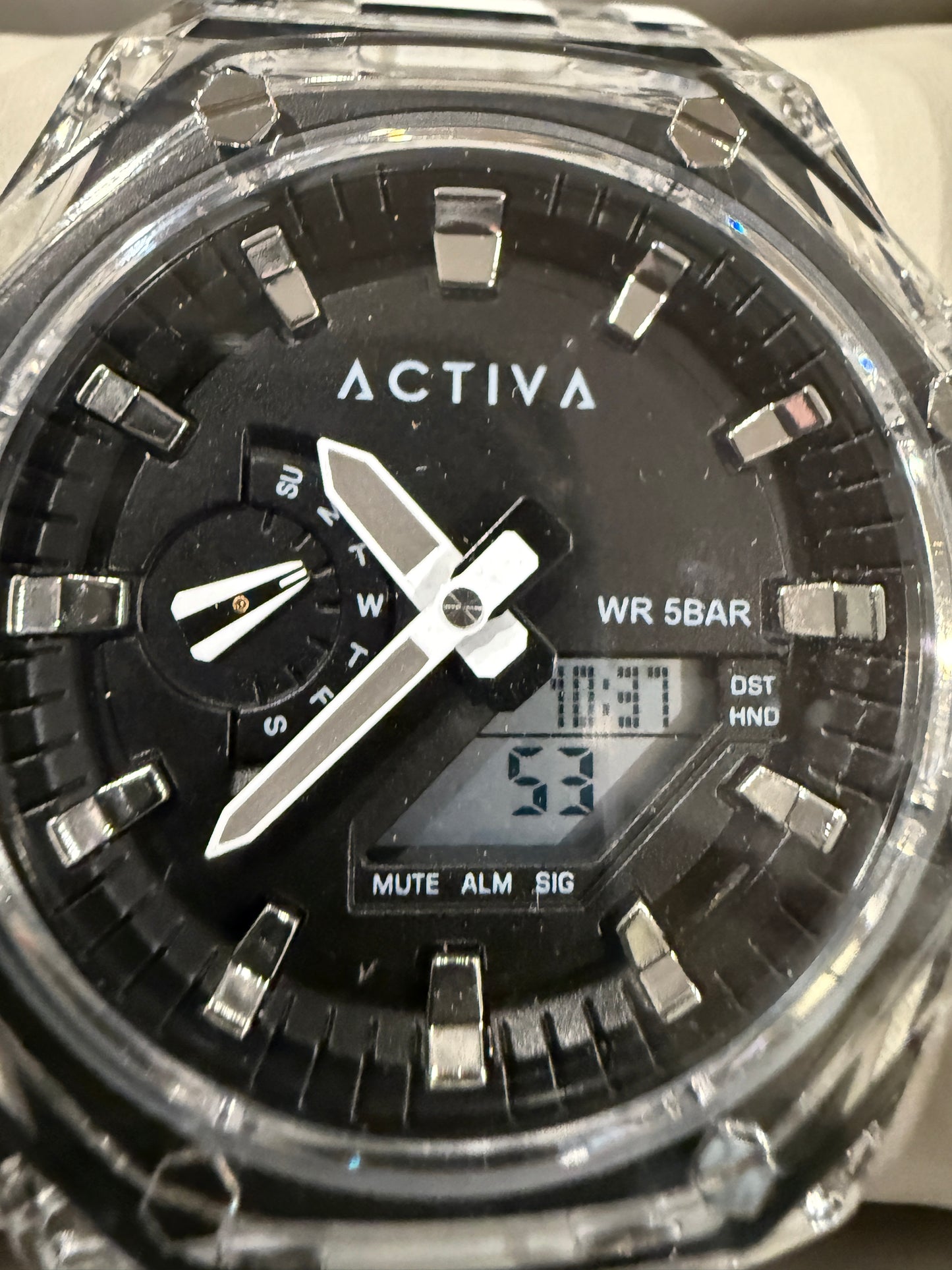 Activa Kaleido X Invicta Men's Digital Watch 44mm White Clear Case ACW2100-004