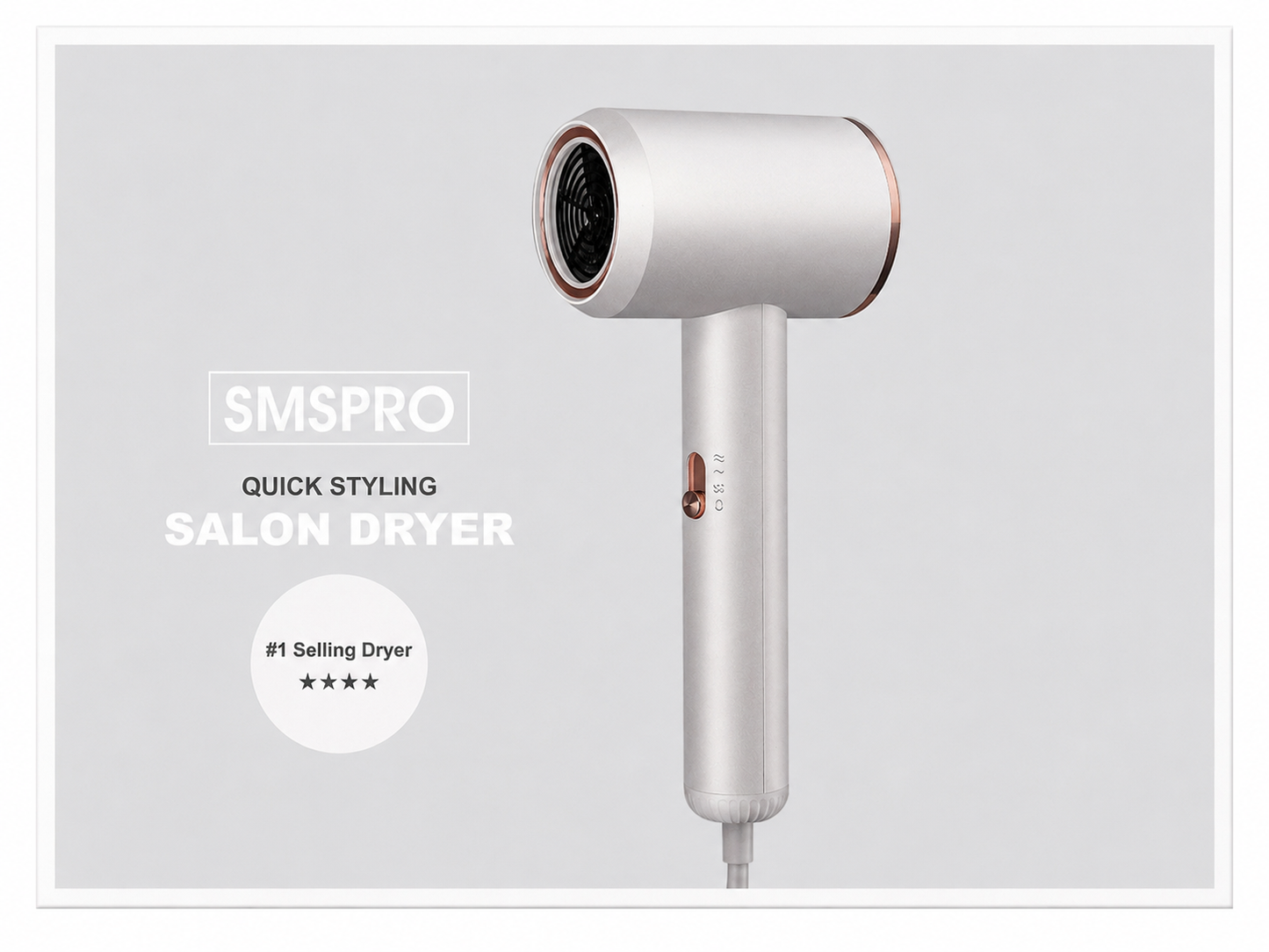 SMSPRO 3100N Professional Ionic Hair Dryer Compact Salon Blow Dryer 1500W