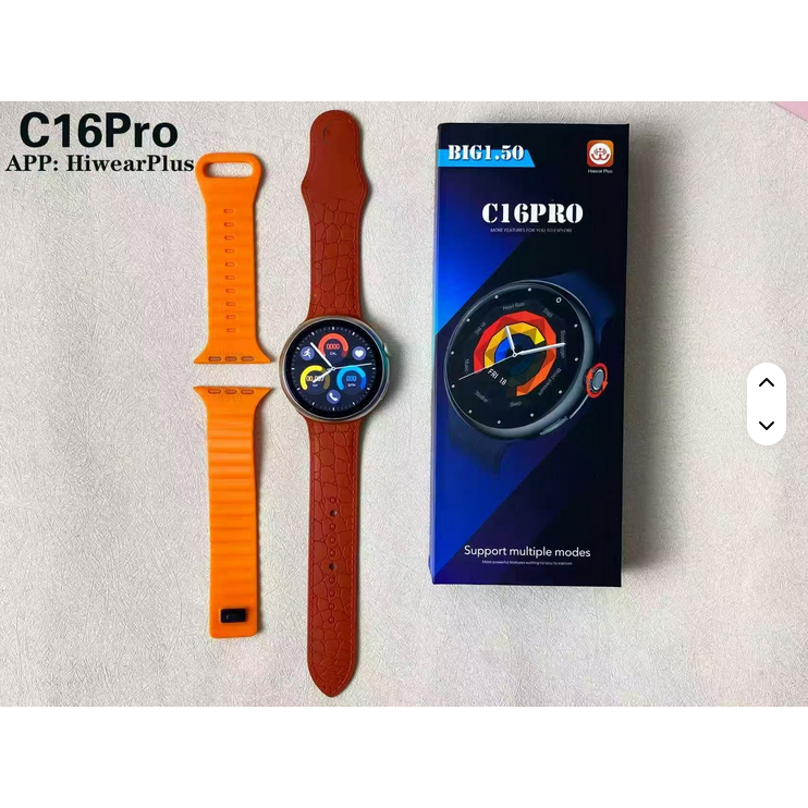 C16 Pro Smart Watch 1.50” HD Fitness Tracker Heart Rate Sport Watch 2 Bands